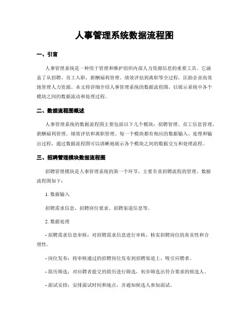 人事管理系统数据流程图