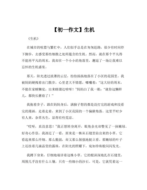 【初一作文】生机