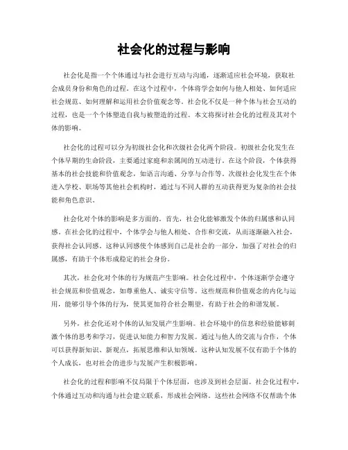 社会化的过程与影响