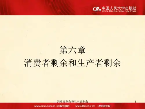 消费者剩余和生产者剩余课件