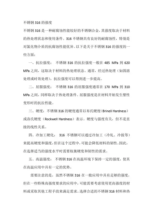 不锈钢316的强度