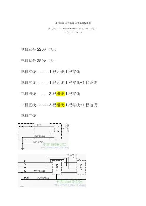单相三线-三相四线-三相五线接线图