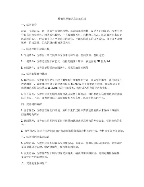 种植沉香知识点归纳总结