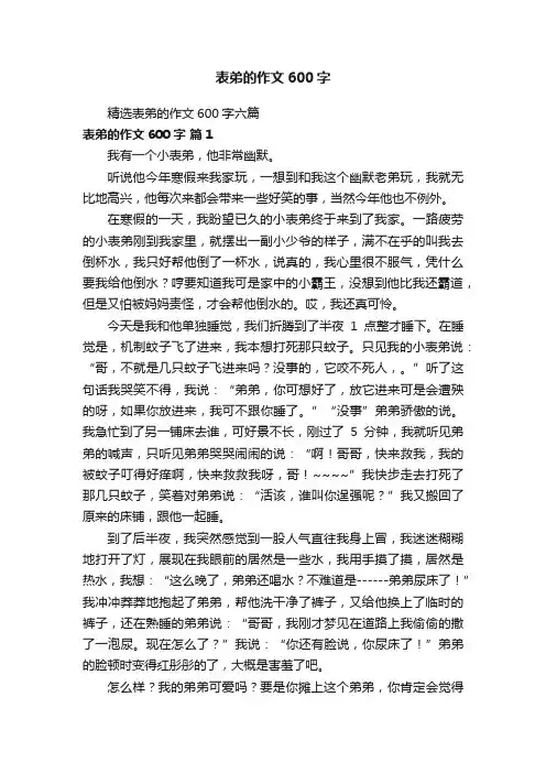 精选表弟的作文600字六篇