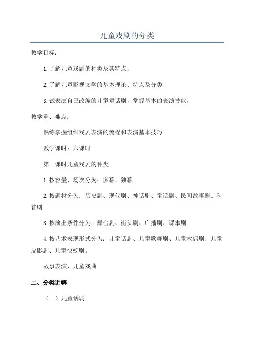 儿童戏剧的分类