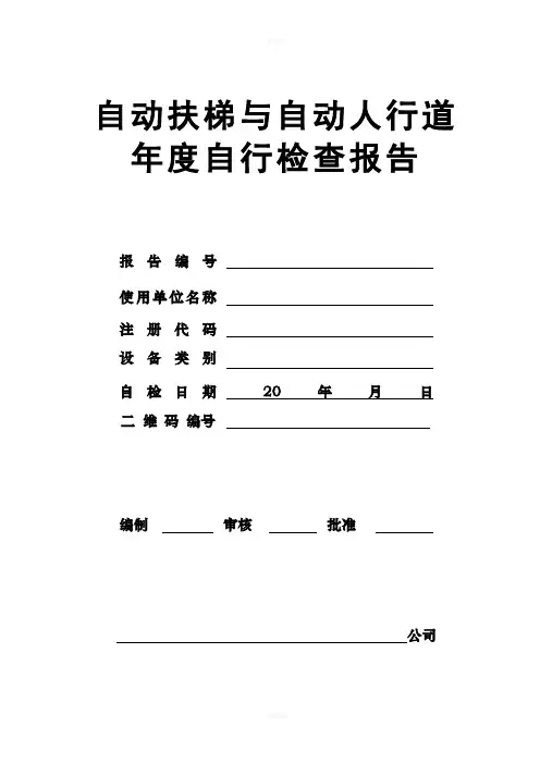 自动扶梯年度检验报告2017年最新