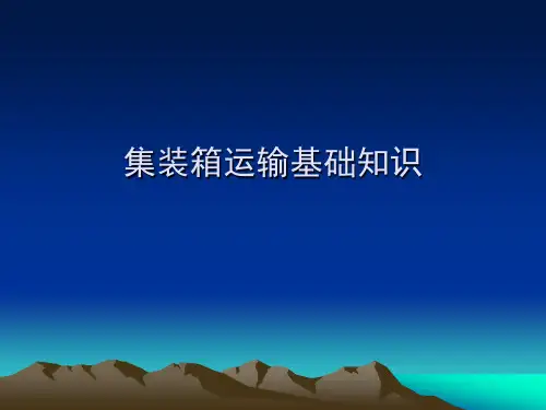 24 集装箱运输基础知识