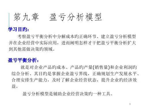 盈亏平衡点教程