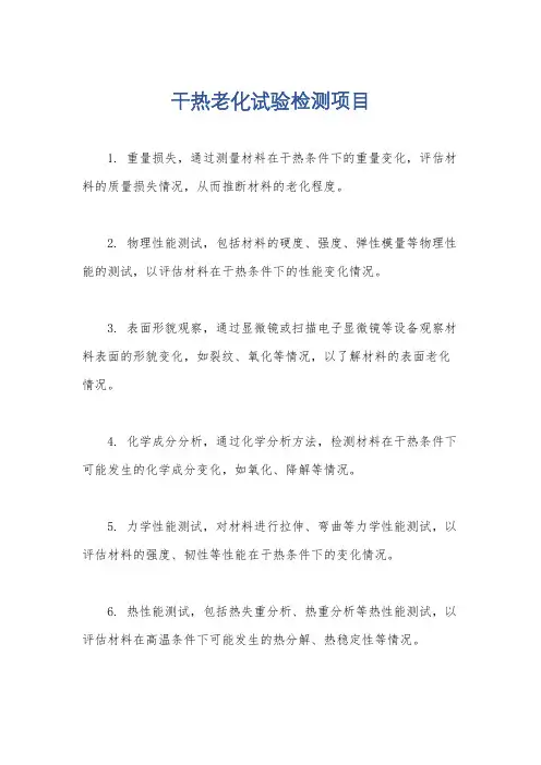 干热老化试验检测项目