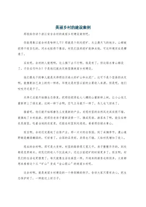 美丽乡村的建设案例