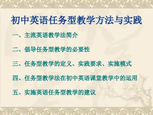 初中英语任务型教学方法与实践课件