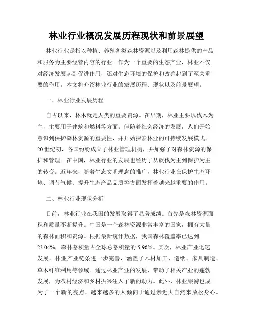 林业行业概况发展历程现状和前景展望