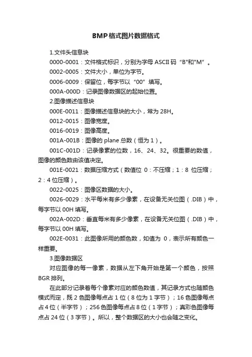 BMP格式图片数据格式
