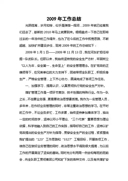 2009年工作总结(jr)