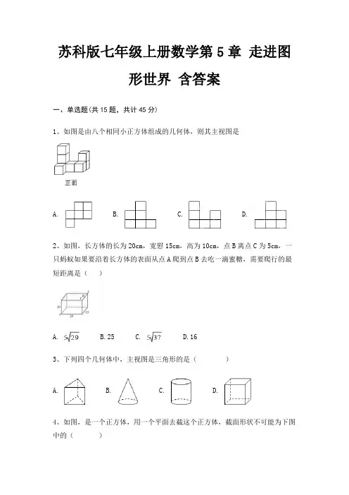 苏科版七年级上册数学第5章 走进图形世界 含答案