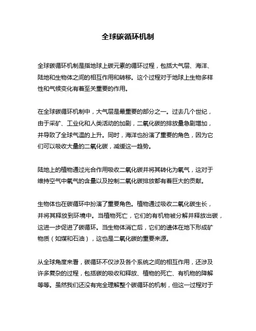 全球碳循环机制