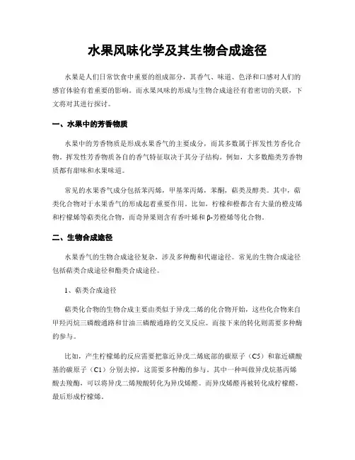 水果风味化学及其生物合成途径