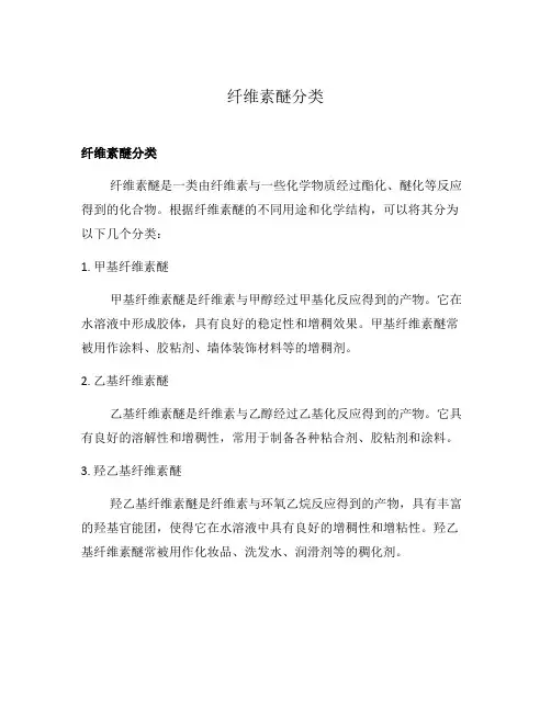 纤维素醚分类