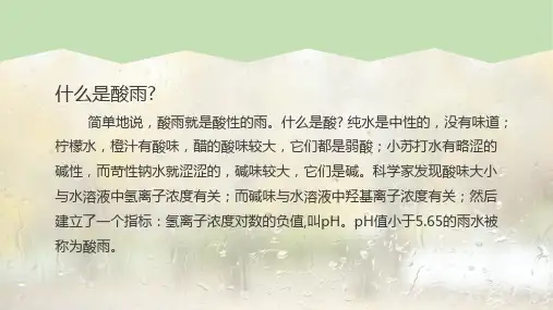 酸雨的形成及危害培训课件PPT
