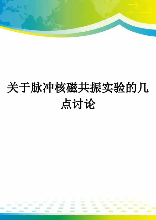 关于脉冲核磁共振实验的几点讨论