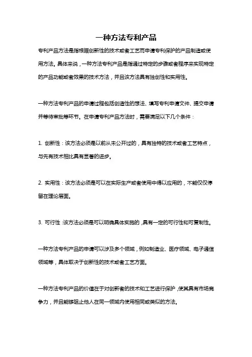 一种方法专利产品