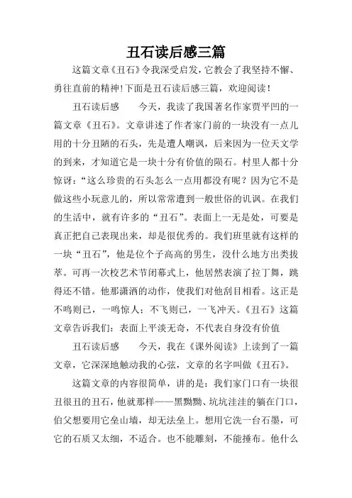 丑石读后感三篇