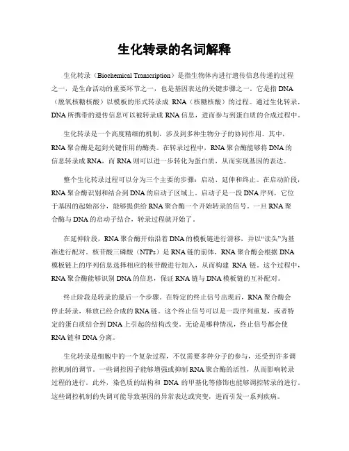 生化转录的名词解释