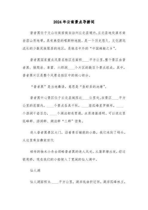 2024年云南景点导游词(6篇)