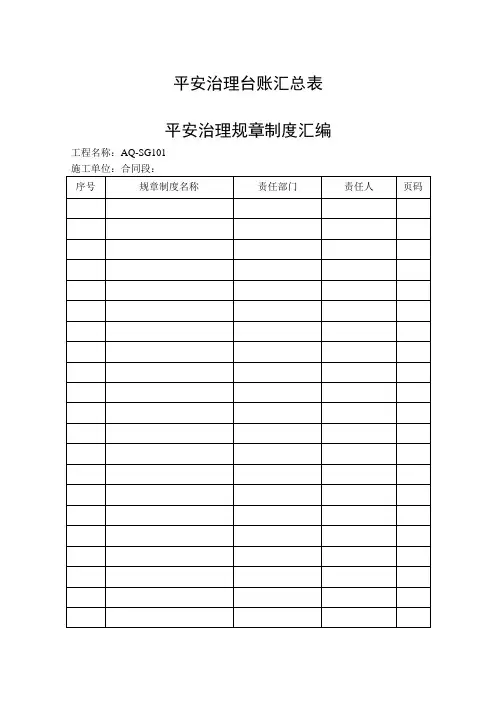 路桥工程项目安全管理用表