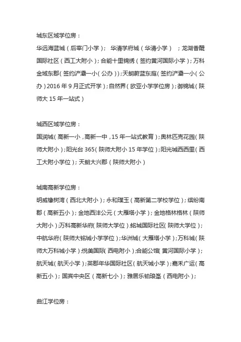 西安市学位房统计信息