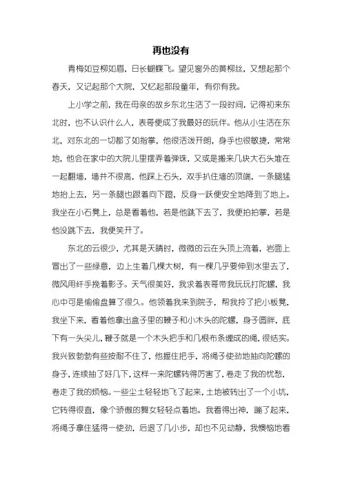 初一作文：再也没有作文800字_1