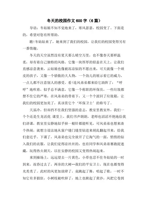 冬天的校园作文600字(6篇)