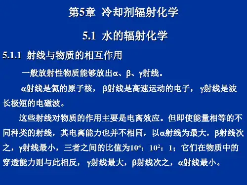 核电厂水化学 第5章  冷却剂辐射化学