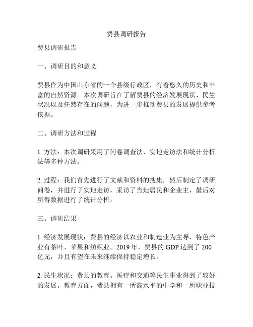 费县调研报告