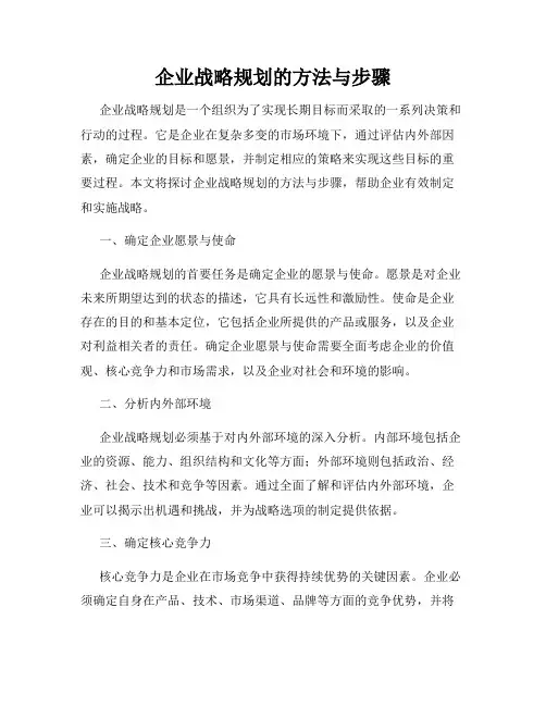 企业战略规划的方法与步骤