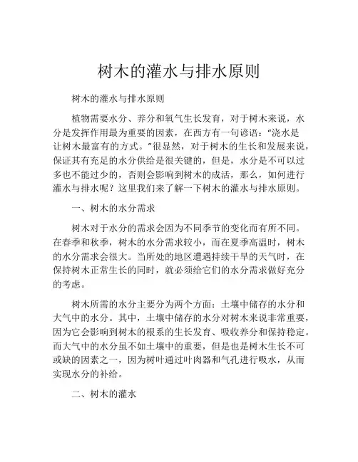 树木的灌水与排水原则