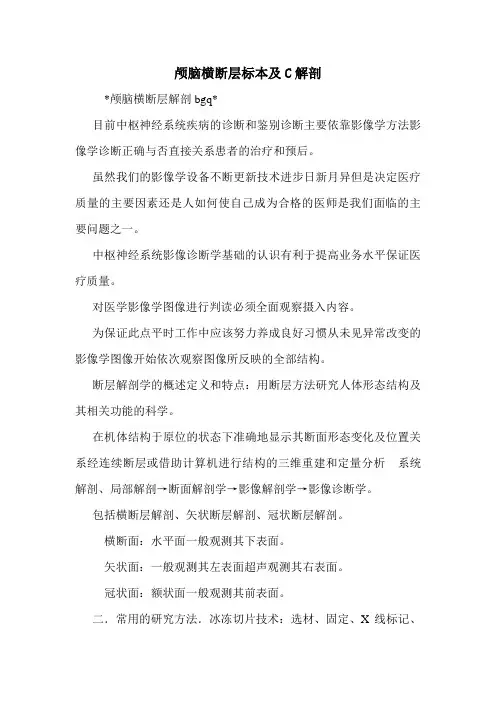 颅脑横断层标本及C解剖