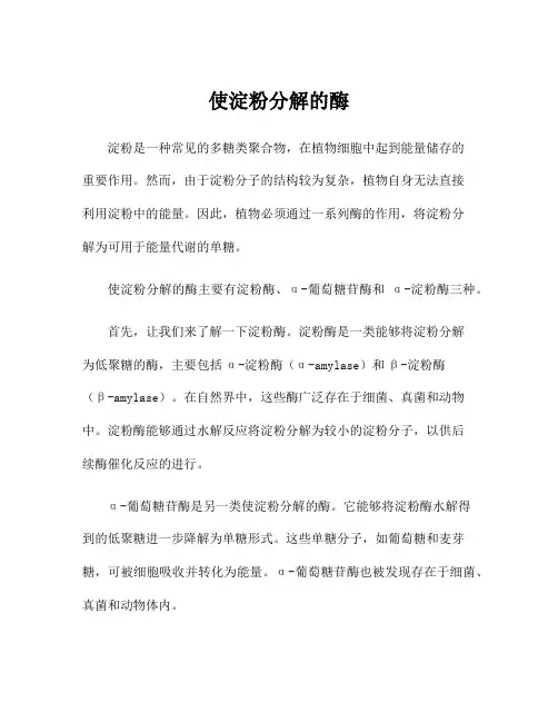 使淀粉分解的酶