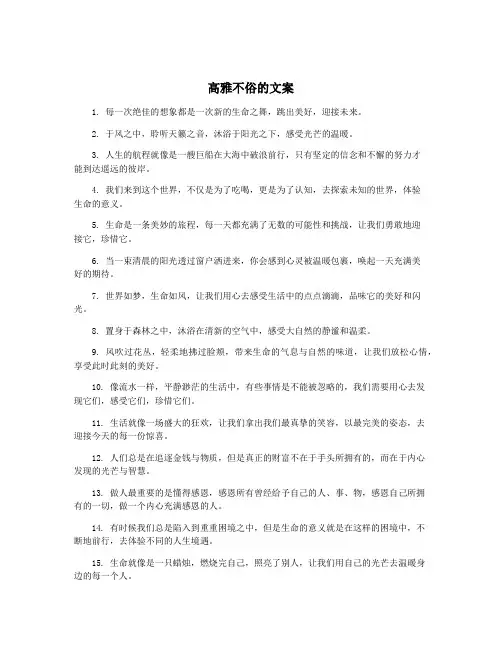 高雅不俗的文案