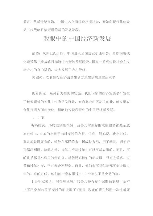 我眼中的中国新经济发展
