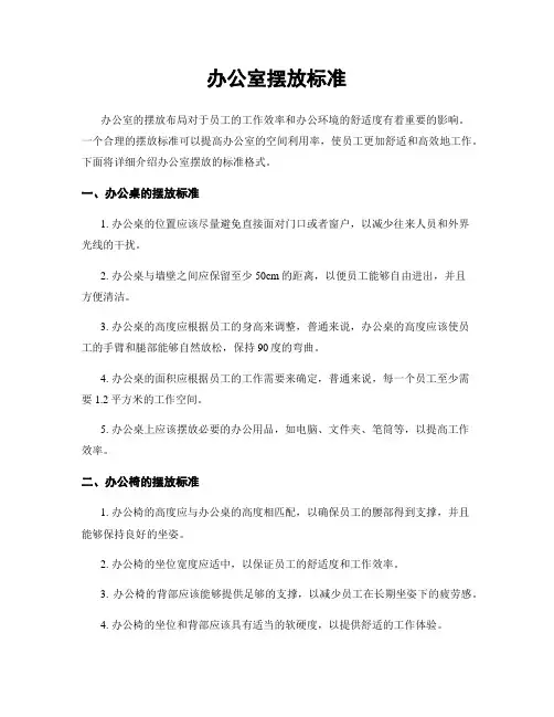 办公室摆放标准
