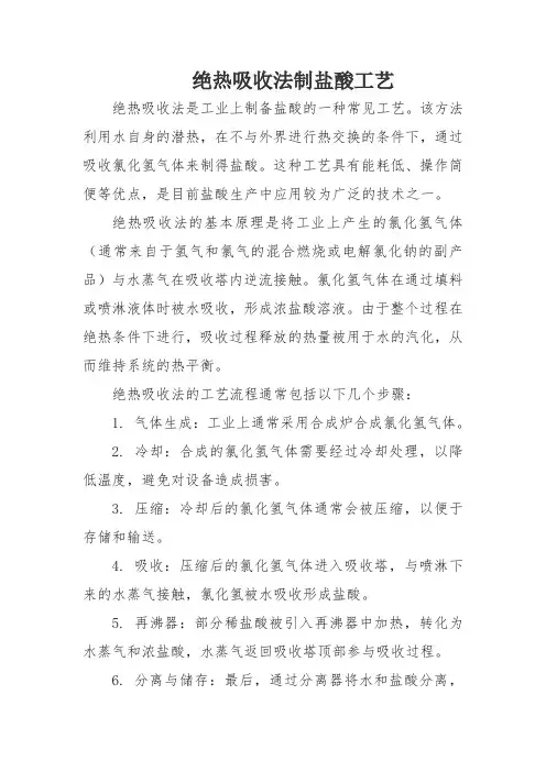 绝热吸收法制盐酸工艺