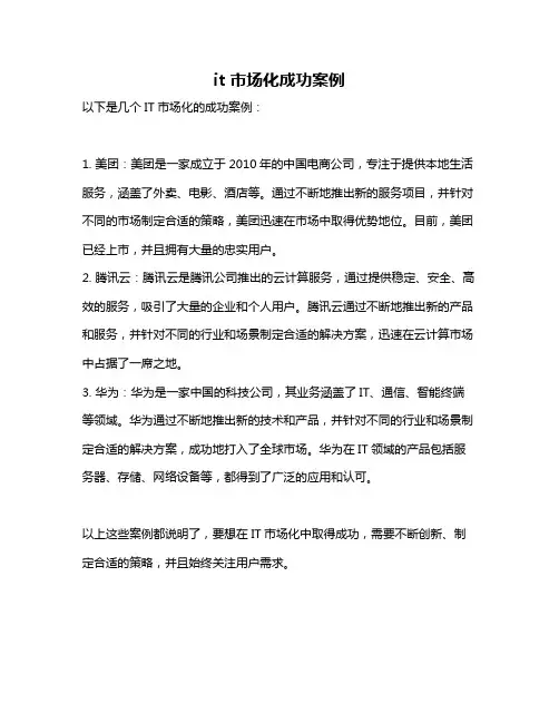 it 市场化成功案例