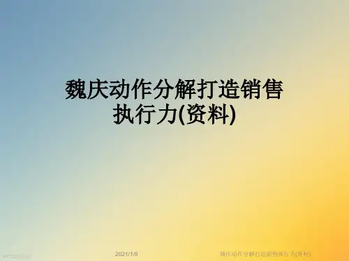 魏庆动作分解打造销售执行力(资料)