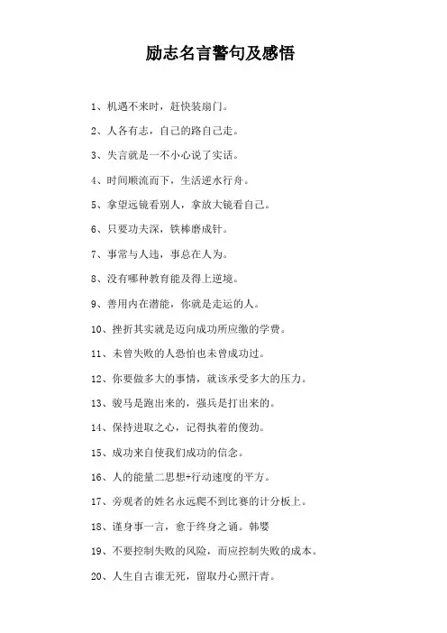 励志名言警句及感悟