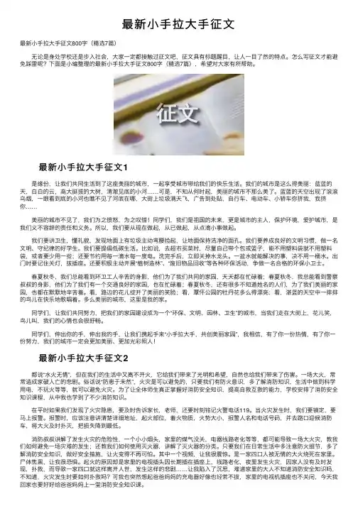最新小手拉大手征文