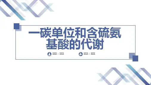 一碳单位和含硫氨基酸的代谢