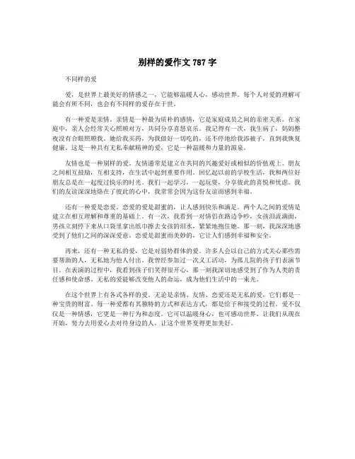 别样的爱作文787字