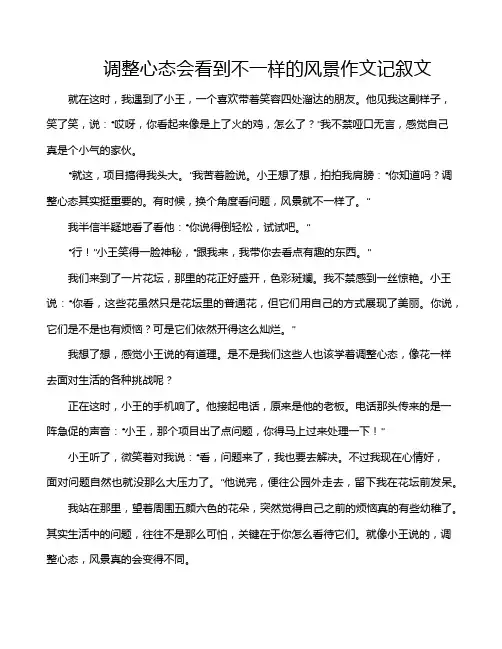 调整心态会看到不一样的风景作文记叙文
