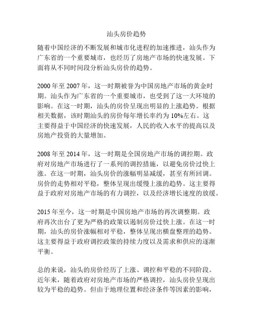 汕头房价趋势